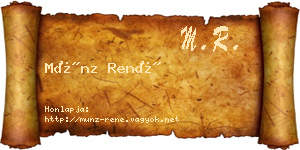 Münz René névjegykártya
